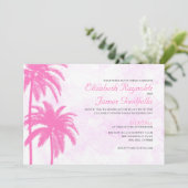 Rustique Palm Tree Beach Invitations de mariage (Debout devant)
