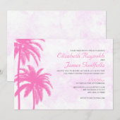 Rustique Palm Tree Beach Invitations de mariage (Devant / Derrière)