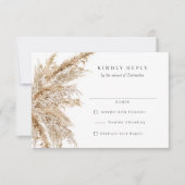 Rustique Pampas Mariage Grass RSVP Réponse (Devant)
