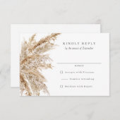 Rustique Pampas Mariage Grass RSVP Réponse (Devant / Derrière)
