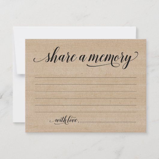 Rustique Partager Une Sympathie De Mémoire, Carte  (Devant)