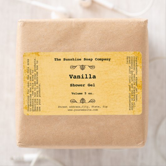 Rustique patiné papier style étiquette cosmétique  (En situation)