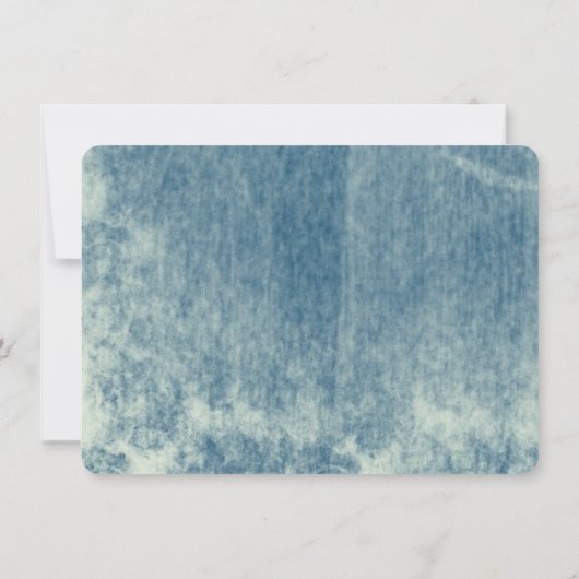 Rustique Pays Bois Coeur Mariage Invitations Bleu (Dos)