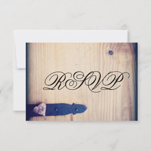 Rustique Pays Bois Loch Mariage RSVP Répondre Cart (Dos)