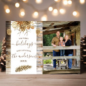 Rustique Pays Bois Pinecone Carte photo de vacance