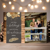 Rustique Pays Bois Pinecone Carte photo de vacance