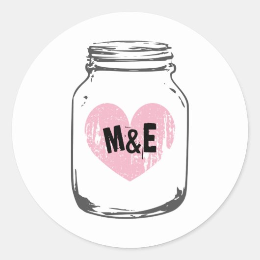 rustique pays chic mason jar autocollants mariage (Devant)