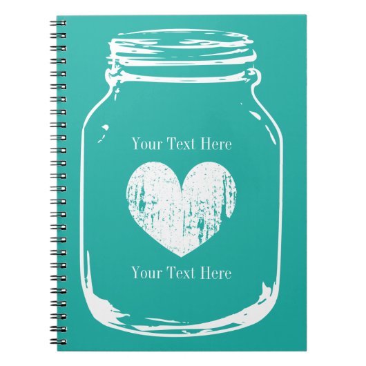 rustique pays chic mason jar journal carnet (Devant)