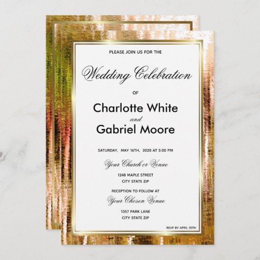 Rustique Pays Élégant Mariage Invitation (Devant / Derrière)