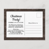 Rustique Pays Floral Noël Fête Invitation (Dos)