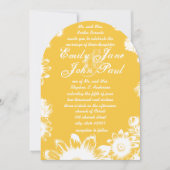 Rustique Pays Jaune Floral Wedding Invitations (Devant)