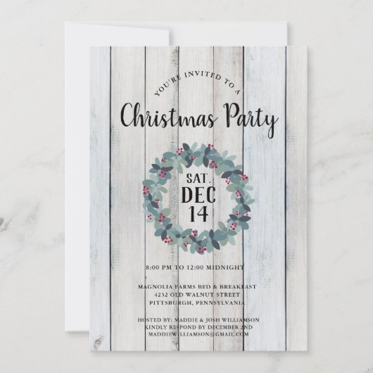 Rustique Pays Noël Fête Invitation (Devant)