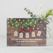 Rustique Pays Noël Fête Invitation (Debout devant)