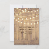 Rustique Pays Ouest Bois & Lumières Carte RSVP (Dos)