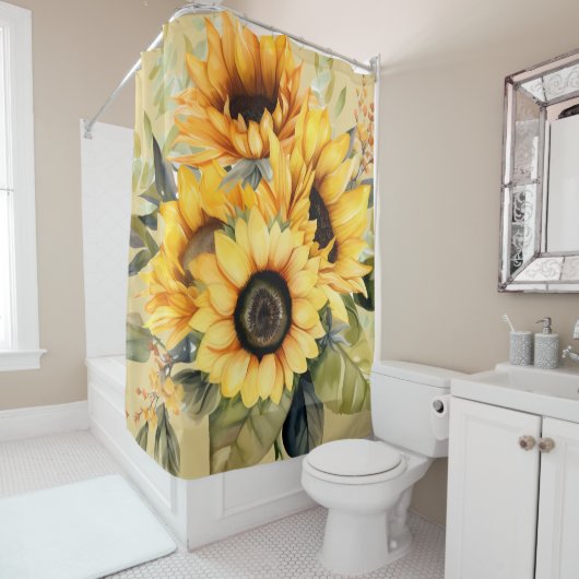 Rustique Pays Ouest rideau de douche (En situation)