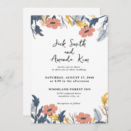 Rustique Pays Thème Mariage Invitations (Devant / Derrière)