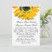 Rustique Pays Tournesol Invitations de mariage (Debout devant)