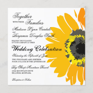 Rustique Pays Tournesol Invitations de mariage
