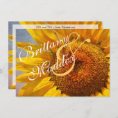 Rustique Pays Tournesol Invitations de mariage (Devant / Derrière)