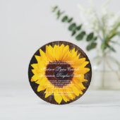 Rustique Pays Tournesol Round Wedding Invitations (Debout devant)