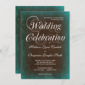 Rustique Pays Turquoise Brown Mariage Invitations (Devant / Derrière)