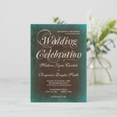 Rustique Pays Turquoise Brown Mariage Invitations (Debout devant)