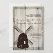 Rustique Pays Windmill Wood Wedding Invitations (Devant)