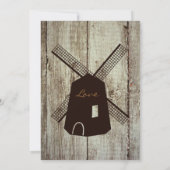 Rustique Pays Windmill Wood Wedding Invitations (Dos)
