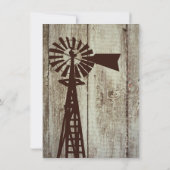 Rustique Pays Windmill Wood Wedding Invitations (Dos)