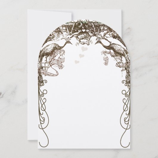 Rustique Peacock Boho Invitations de mariage (Dos)