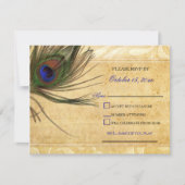 Rustique Peacock Feather invitations de mariage rs (Devant)
