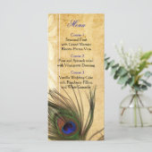Rustique Peacock Feather menu mariage (Debout devant)