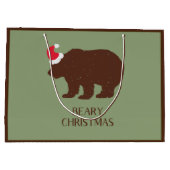 Rustique Père Noël Bear Forest Cabine Grand sac ca (Dos)