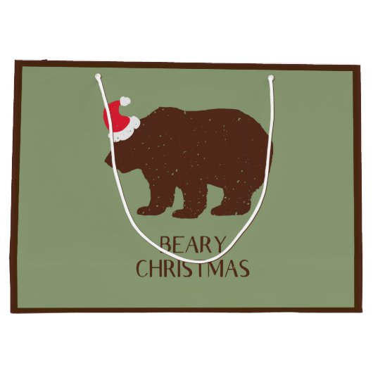 Rustique Père Noël Bear Forest Cabine Grand sac ca (Dos)