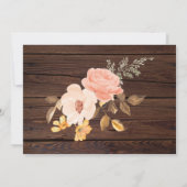 Rustique PHOTO Merci Cartes Peach Roses (Dos)