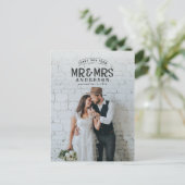 Rustique photo merci faire-part mariage (Debout devant)