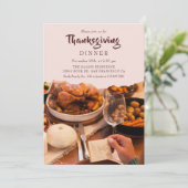 Rustique Photo Thanksgiving Diner Invitation (Debout devant)