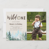 Rustique Photo Wild Un 1er anniversaire Invitation (Devant)