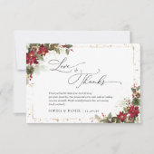 Rustique Pine Poinsettia Mariage Merci Cartes (Devant)