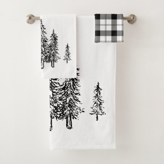 Rustique plaid de buffle noir et blanc de forêt te (En situation)