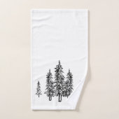 Rustique plaid de buffle noir et blanc de forêt te (Serviette à main)