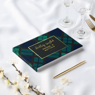 Rustique Plaid vert Tartan noir Mariage d'huile d'
