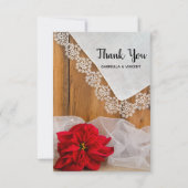 Rustique Poinsettia dentelle d'hiver Merci de mari (Devant)