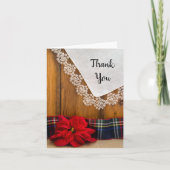 Rustique Poinsettia Plaid Merci de mariage hiverna (Devant)