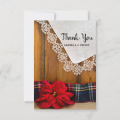 Rustique Poinsettia Plaid Merci de mariage hiverna (Devant)