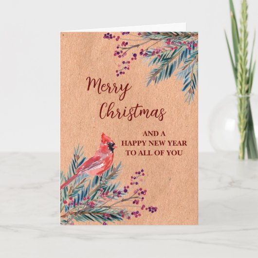 Rustique pour la carte de vacances de Noël de grou (Devant)