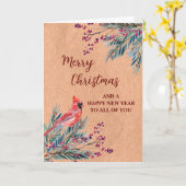 Rustique pour la carte de vacances de Noël de grou (Fleur jaune)