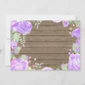 Rustique Premier Anniversaire Invitation Violet Fl (Dos)