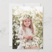 Rustique Première sainte communion Invitation phot (Dos)