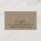 Rustique Primitive Pays Carte de visite Kraft (Dos)